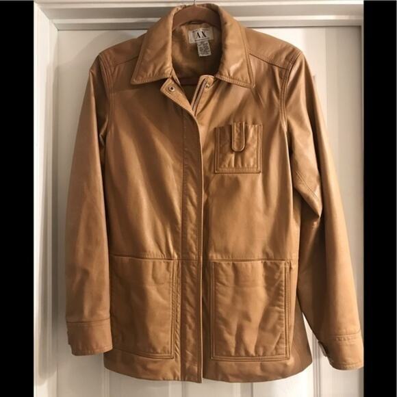 A/X Armani Exchange Jackets & Blazers - Vintage 80’s AX Armani Exchange Leather Jacket